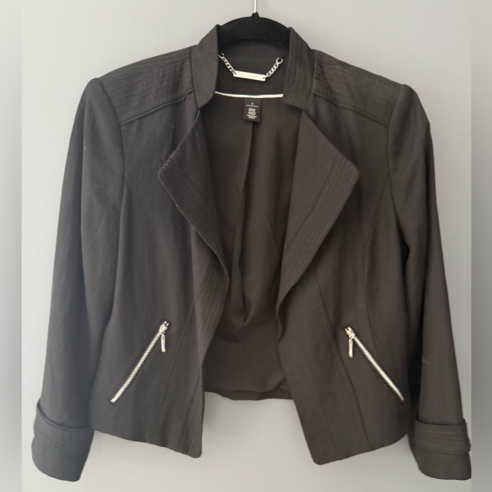 Black blazer with silver zippers